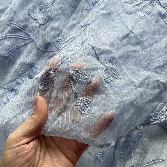 DKNY Lavender Floral Embroidered Asymmetric Hem Midi Dress 4 Fairycore Whimsical - Picture 3 of 12